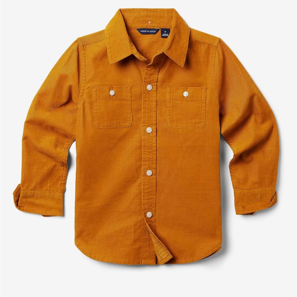 Janie and Jack Cord Button-Up Shirt size 8